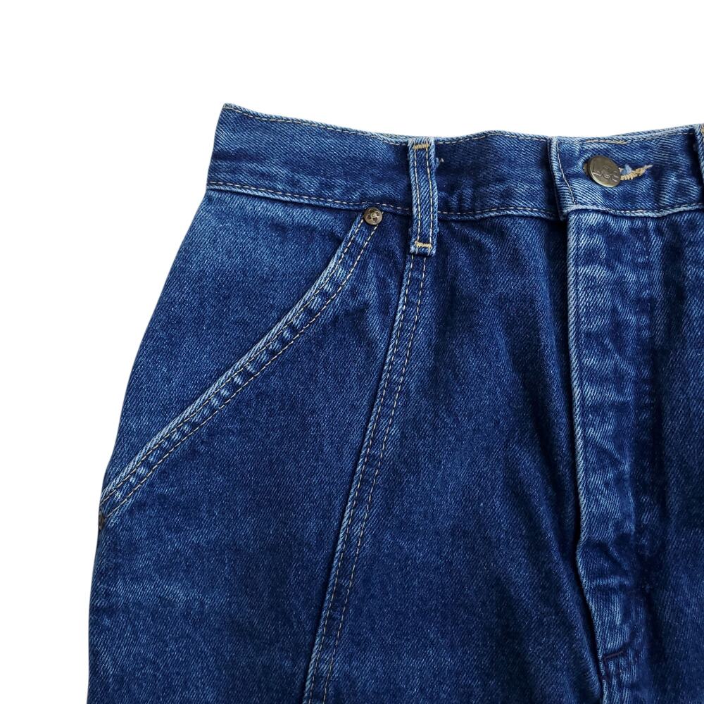 Vintage Lee Blue Jeans Tapered Leg Asymmetric Center Seam 1980s 80s Mom Sz 11 - Picture 3 of 11